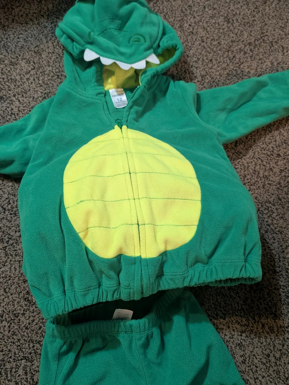 Carter's Green and Yellow Dino Hoodie & Pants Costume Set - Picture 3 of 4